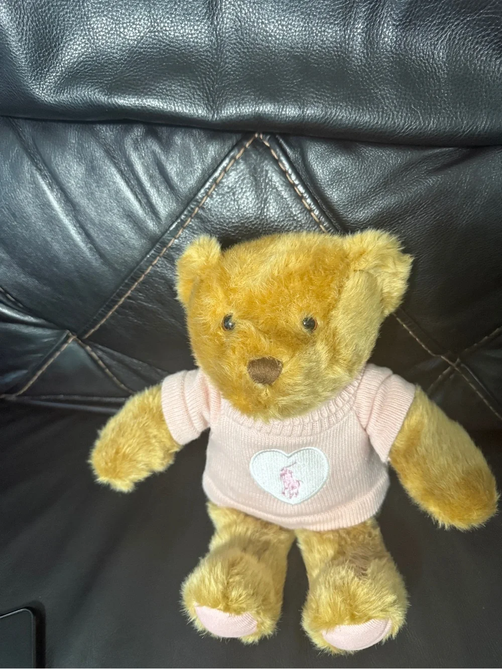 Ralph Lauren Pink Heart Knit Teddy Sweater